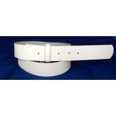 Plain Leather Belt With No Design. White 42"(108cm).